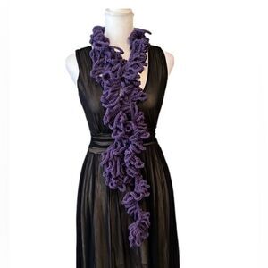 Brand new hand crocheted beautiful purple Boa scarf